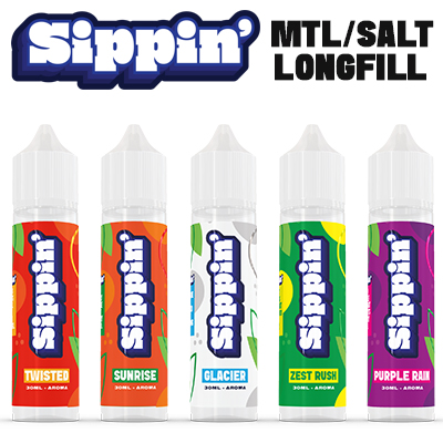 Sippin – Salt/MTL Longfill Flavour Range