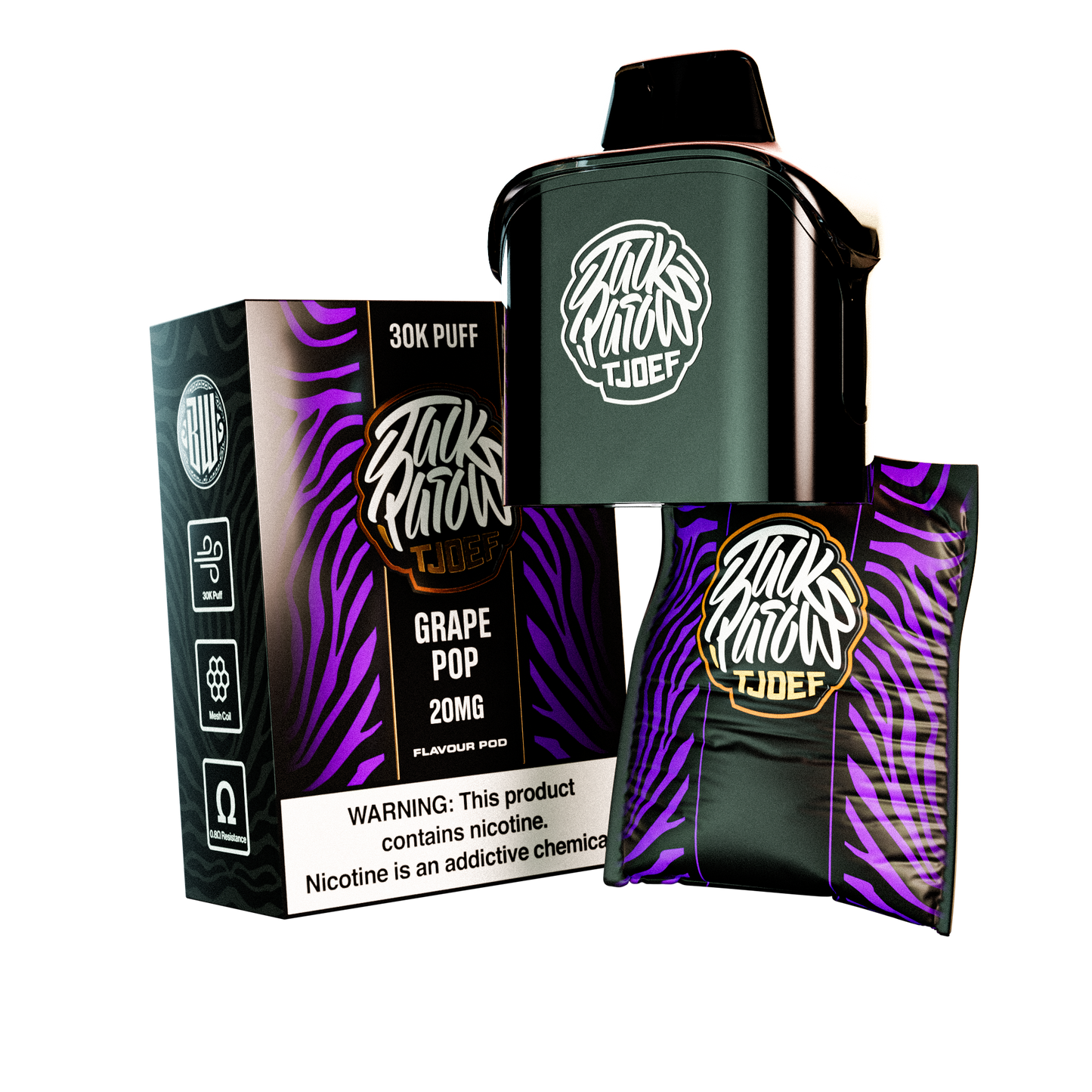 JP Tjoef Pod System – 30k Puff Pod only - 20mg