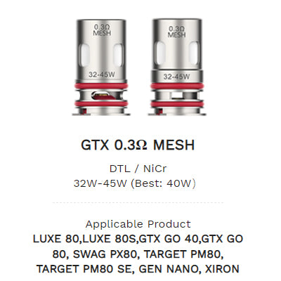 Vaporesso GTX Replacement Coils